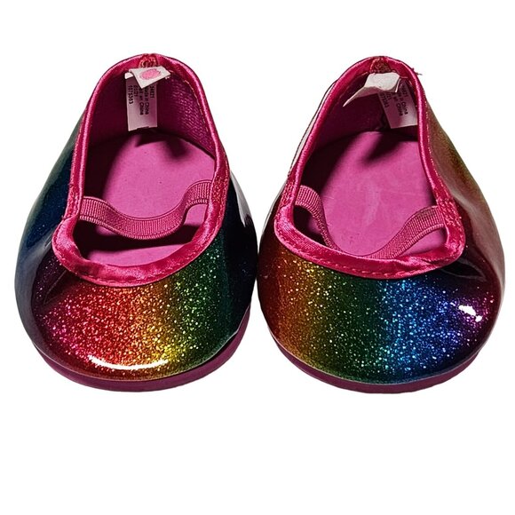 Build a Bear Rainbow Slip on Ballet Flats Sparkly Sandals for Plush Animal - Picture 1 of 6